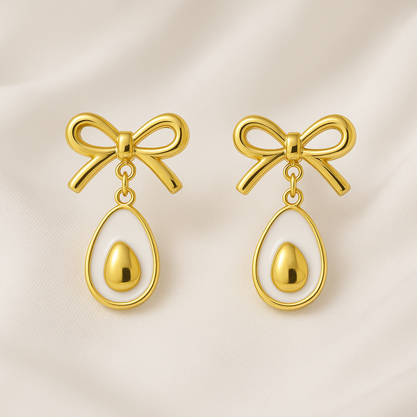 Gleaming Gold Bow Earrings