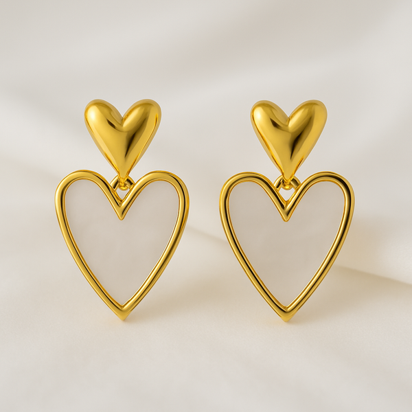 Golden Heart Glow Earrings