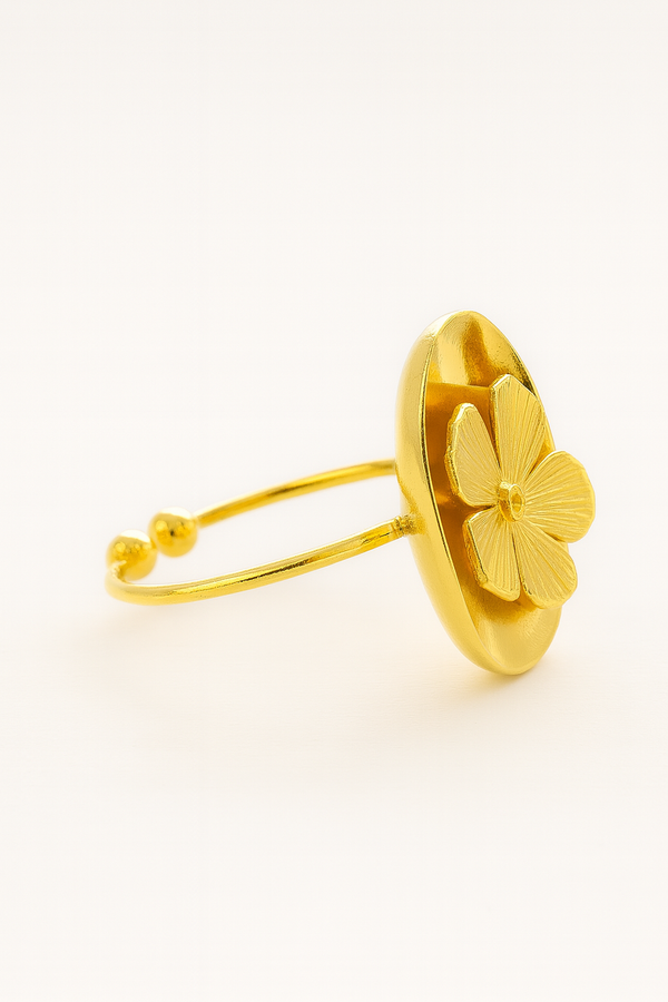 Golden Blossom Statement Ring