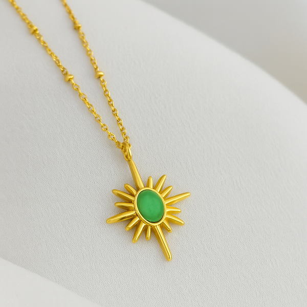 Emerald Sunburst Necklace
