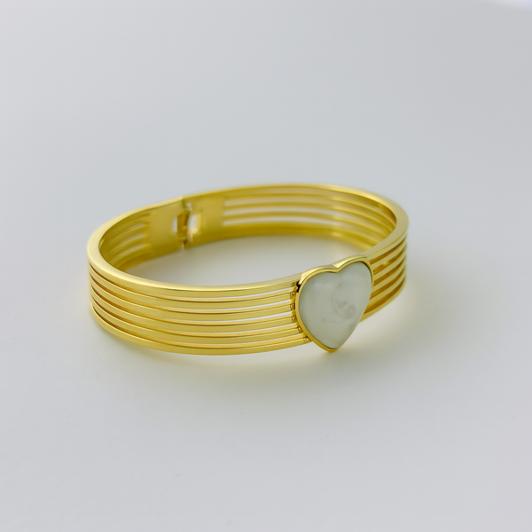 White Heart Harmony Cuff