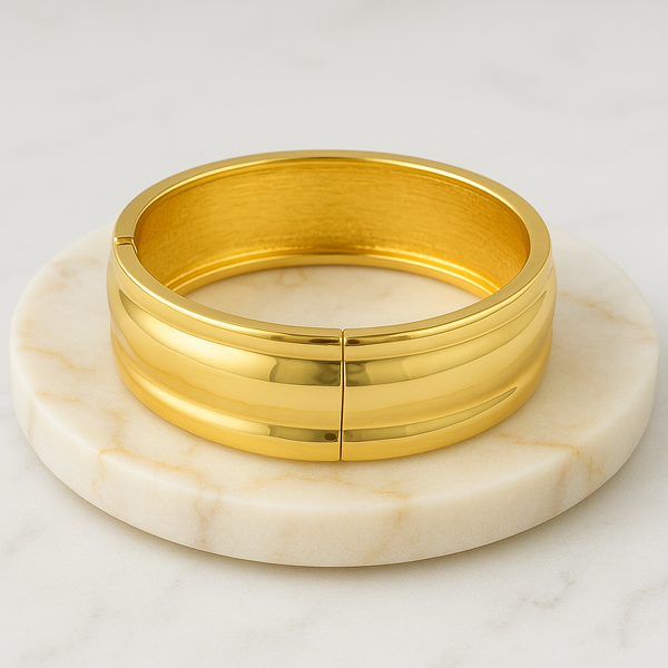 Ziwels Women’s 18K Gold Plated Bold Cuff Bracelet – Anti-Tarnish, Waterproof, Premium Stainless Steel Jewellery