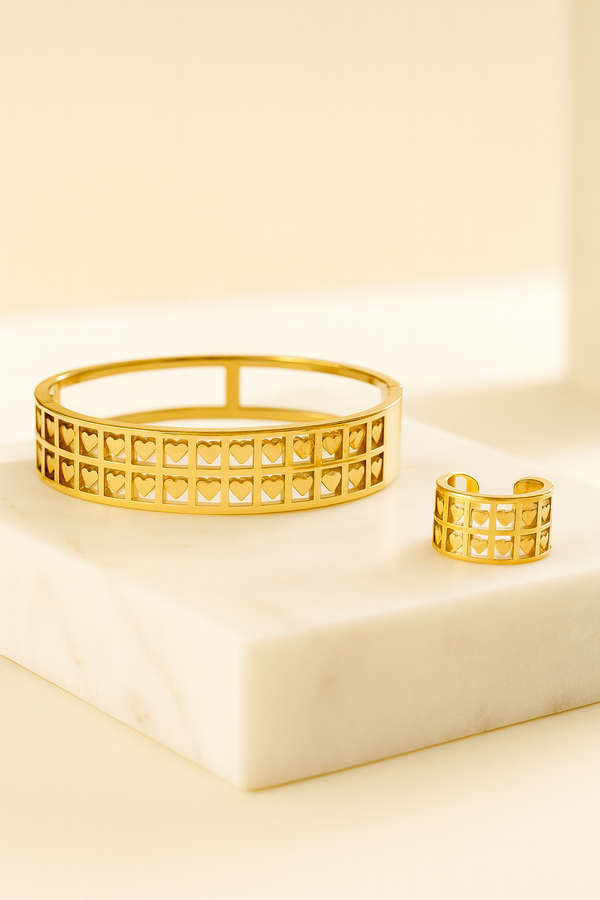 Eternal Love Gold Bracelet & Ring Set