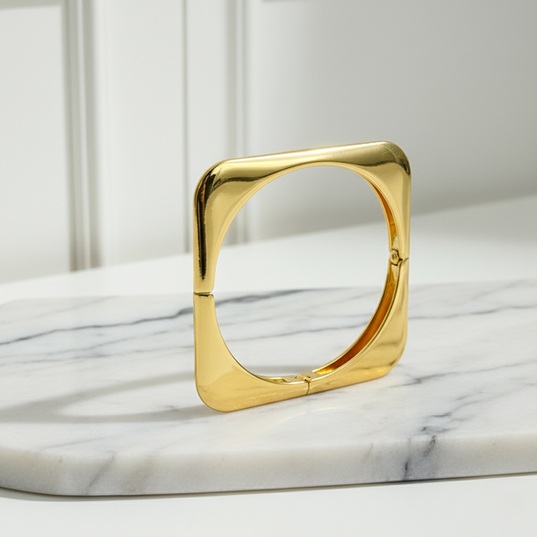Ziwels Women’s Square Gold-Plated Bracelet | Premium Stainless Steel, Anti-Tarnish, Waterproof