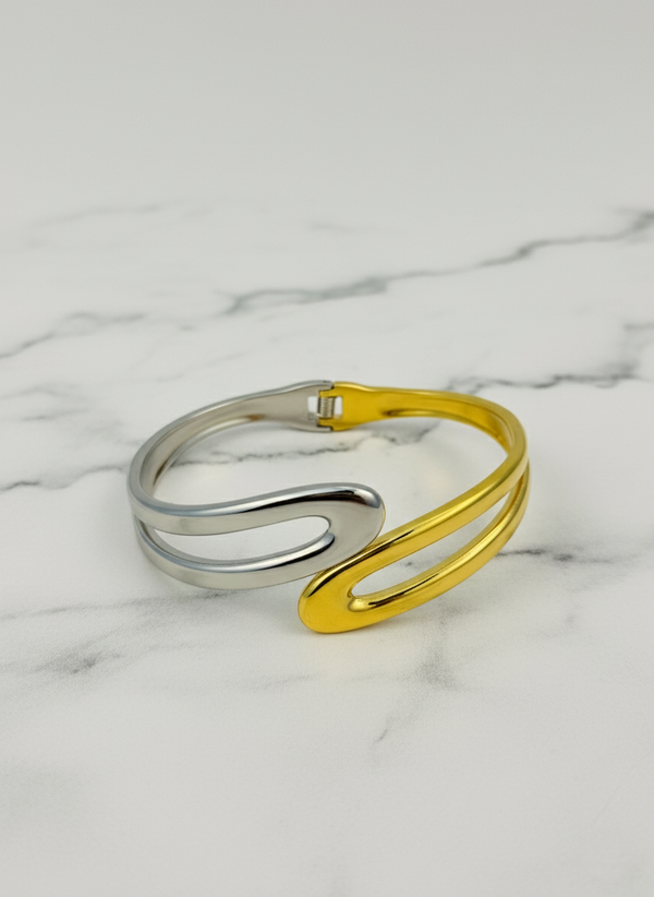 Ziwels Dual-Tone Bracelet – 18K Gold & Silver Plated Stainless Steel | Anti-Tarnish & Waterproof