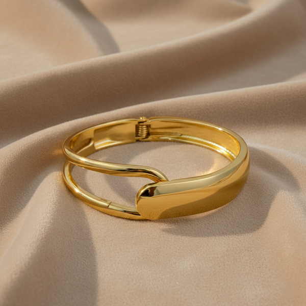 Ziwels Women’s 18K Gold Plated Double Band Bracelet | Minimalist Anti-Tarnish Waterproof Bangle