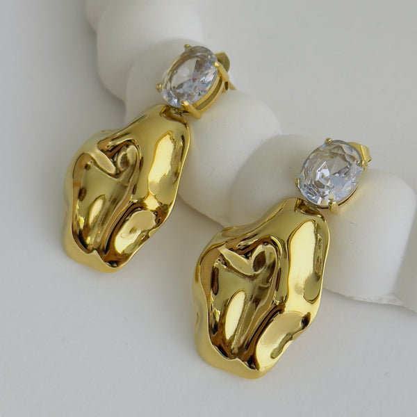 Aurora Sculpted Gold Drop Earrings