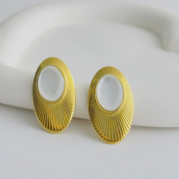 Radiant Halo Gold-Plated Statement Earrings