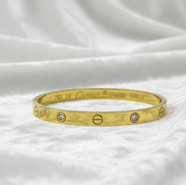 Ziwels 18K Gold Plated Love Screw Bangle for Women | Premium Stainless Steel, Anti-Tarnish, Waterproof Bracelet